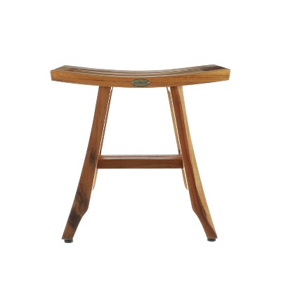 20" Teak Wood Adjustable Shower Bench with Safety Features
