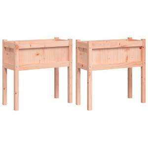 vidaXL Garden Planter Set of 2 Natural wood Solid Douglas Fir Wood - 1 of 4