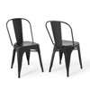 Set of 2 Promenade Bistro Dining Side Chair Black - Modway: Cafe-Inspired, Metal Frame, Non-Marking Caps - 2 of 4