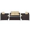 Palm Harbor 4pc All-Weather Wicker Patio Seating Set - Sand - Crosley - 3 of 4
