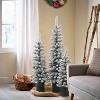 LuxenHome Set of 3 Unlit Snow-Flocked Christmas Trees with Metal Pots White - 4 of 4