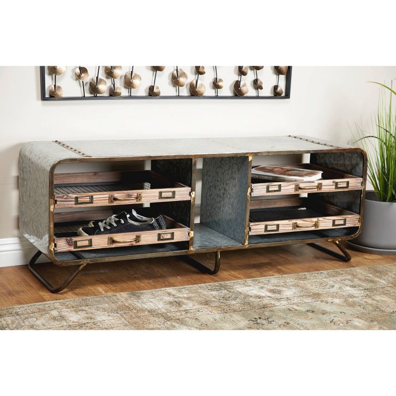 Industrial Storage Bench Gray - Olivia &#38; May, 4 of 12