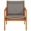 vidaXL Solid Eucalyptus Wood Gray Lounge Chair - Stylish Outdoor Weather-Resistant Patio and Garden Furniture with Breathable Textilene, Easy Assembly - 2 of 4