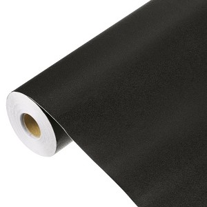 Unique Bargains Wallpaper, Peel and Stick Wallpaper Contact Paper Solid Color Vinyl Self-Adhesive Wall Paper Decorative Black 590" x 23.6" - 1 of 4