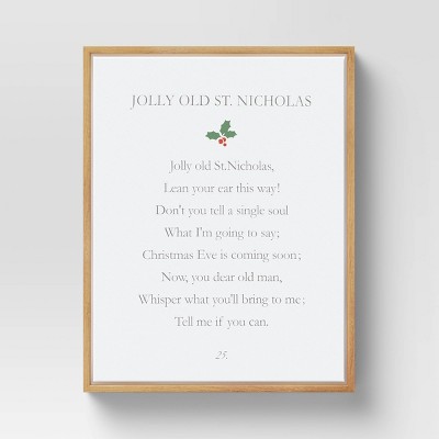 11" x 14" Jolly Old St. Nick Framed Wall Canvas Natural White - Threshold™