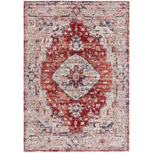Luna LUN108 Power Loomed Indoor Area Rug - Beige/Rust Blue - 5'3"x7'6" - Safavieh - 1 of 4