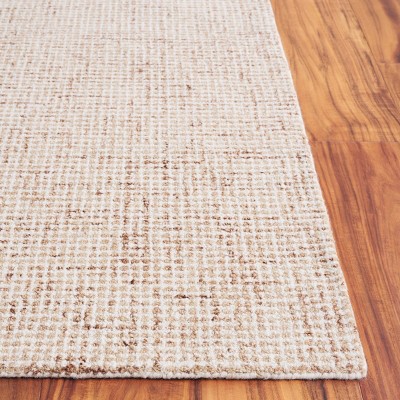 Rust and Ivory Hand-Tufted Wool Blend 4' x 6' Rug