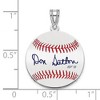 Black Bow Jewelry Sterling Silver Don Sutton Signature SM Enamel Baseball Pendant - 4 of 4