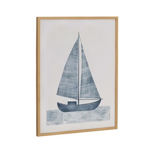 Kate & Laurel All Things Decor 16"x20" Gallery Nautical Blue Sailboat Print by The Creative Bunch Studio Gold - 1 of 4