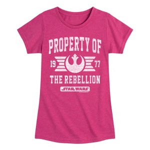 Girls' - Star Wars - Property Of Rebellion Fitted Short Sleeve Graphic T-Shirt - 1 of 3