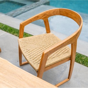 Nordic Teak Natural Indoor/Outdoor Dining Chair - Beige - 1 of 4