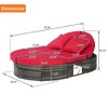 Outdoor Patio Round Recliner,Rattan Patio Recliner With Adjustable Backrests And Cushions,Recliner For Backyard Poolside-Cuddlewood - 4 of 4