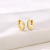 Girls' Channel Set CZ Huggie Hoop Gold Plated Sterling Silver Earrings - In Season Jewelry - 4 of 4