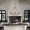 ALOADECOR Rustic Transitional Oil-Rubbed Bronze 6-Light Chandelier With Warm Fabric Shades For Dining and Island Decor - 2 of 4