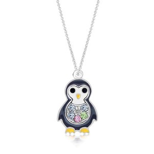 Chanteur Hypoallergenic Kids Jewelry Accessories Penguin Crystal White Gold Palladium Plating Necklace - 1 of 1
