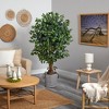 Nearly Natural 5.5-ft Palace Ficus Artificial Tree in Handmade Black and White Natural Jute and Cotton Planter - image 4 of 4