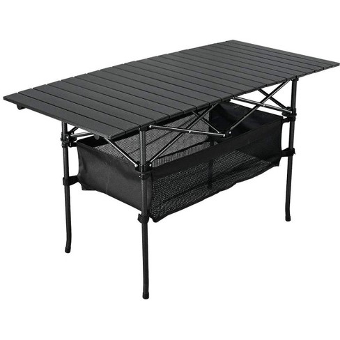 Mpm Outdoor Folding Portable Picnic Camping Table, Aluminum Roll