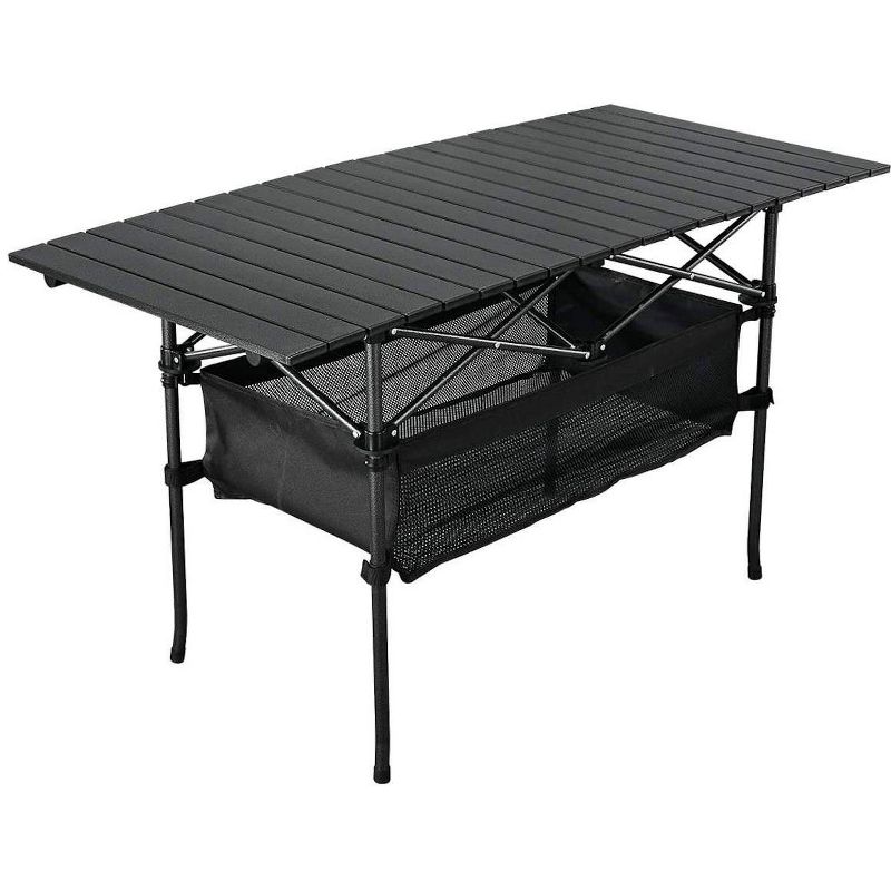 MPM Outdoor Folding Portable Picnic Camping Table, Aluminum Roll-up Table with Carrying Bag for Beach Backyard BBQ Party, 1 of 6