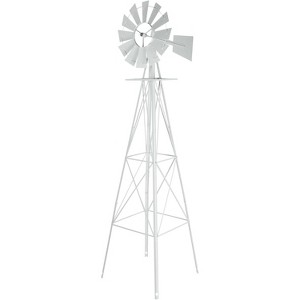 VINGLI 8FT Ornamental Windmill Backyard Garden Decoration Weather Vane, Heavy Duty Metal Wind Mill w/ 4 Legs Design - 1 of 4