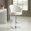 Studio 55D Chase Chrome Swivel Bar Stool 31" High Modern White Faux Leather Upholstered Cushion with Backrest Footrest for Kitchen Counter Height Home - 2 of 4