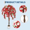 Orieon 4FT Faux Bougainvillea Tree with Red Flowers, Tall Artificial Bougainvillea Plant for Home Office Patio Decor - 3 of 4