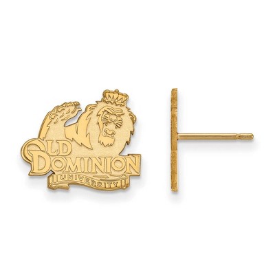 Black Bow Jewelry 14k Yellow Gold Old Dominion Monarchs NCAA Post Earrings