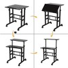 Small Black Rolling Standing Desk with Wheels, 24 Inch Small Portable Adjustable Height Mobile Stand Up Desks for Treadmill Walking Pad & Teachers - 3 of 4