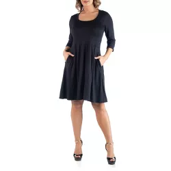 24seven Comfort Apparel Fit and Flare Plus Size Dress
