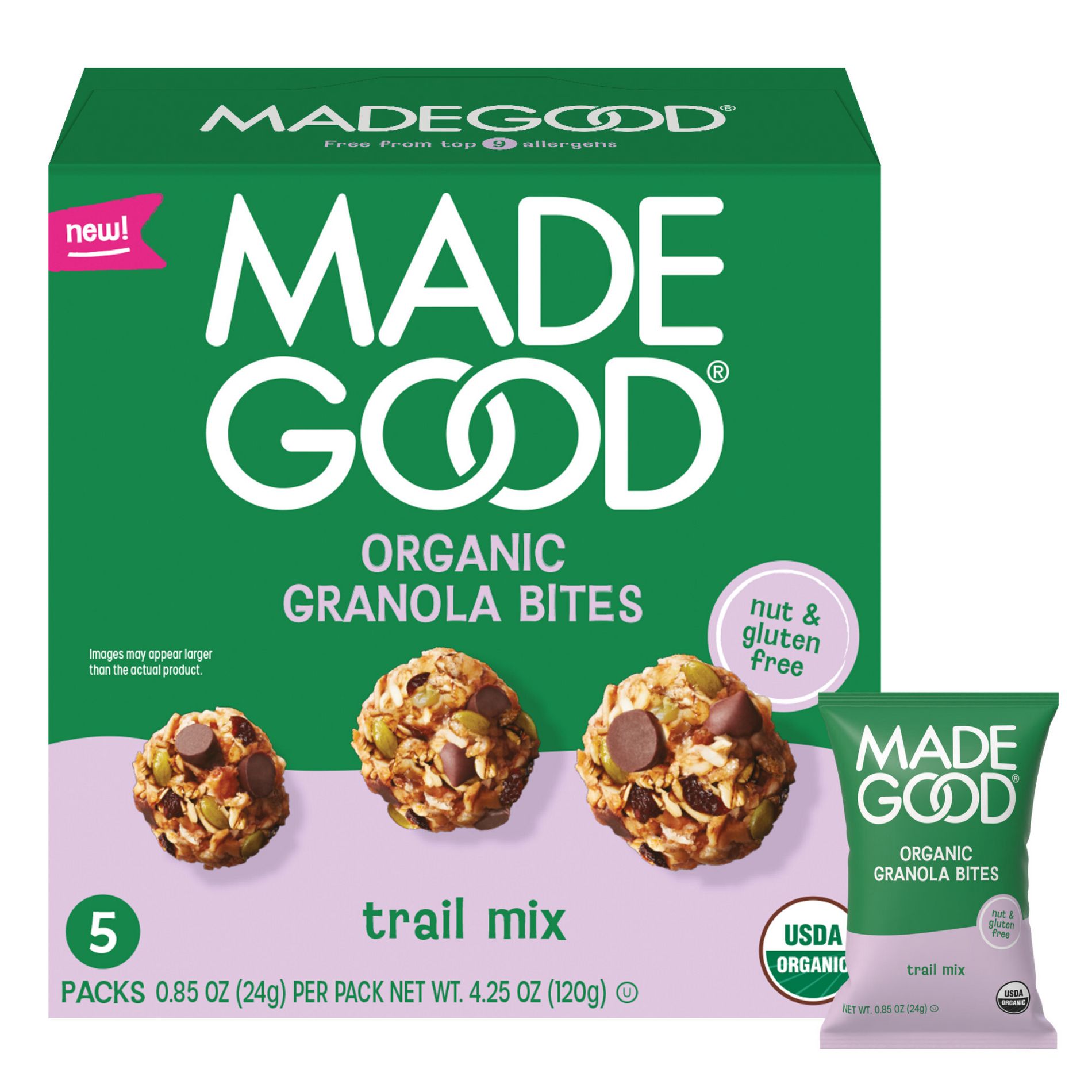 MadeGood Organic Granola Bites Trail Mix - 4.25oz/5ct
