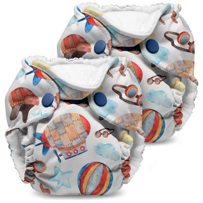 Image of Kanga Care Lil Joey Newborn All in One AIO Cloth Diaper (2pk) Zeppelin Multi-color 4-12lbs
