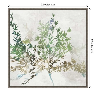 Earth Tones Botanical Canvas Print with Olive Branches, 22 x 22 inches