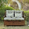 ARTPLAN Outdoor Cushions for Settee,Wicker Loveseat Cushions with Tie,Tufted Patio Cushions 2 U-Shaped Set of 5 Piece,L44xW19，Floral - 2 of 4
