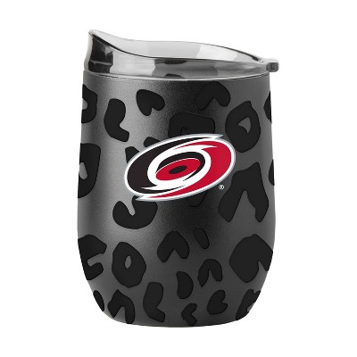 NHL Carolina Hurricanes 16oz Leopard Powder Coat Curved Beverage Can - Black