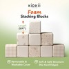KIDKII 9 Piece Set Mini Builder Cubes Soft Foam Stackable Toddler Blocks, Beige - 3 of 4