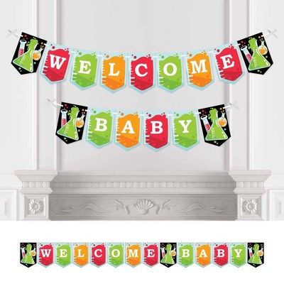 Big Dot of Happiness Scientist Lab - Baby Shower Bunting Banner - Party Decorations - Welcome Baby