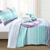 5pc Peace Ombre Kids' Quilt Set Purple/Blue - Lush Décor: Girls Bedding, Peace Sign Bedspread, Full/Queen, 2 Pillows - 3 of 4