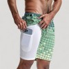 Anna-Kaci Swim Men's Gradient Checkered Swim Trunks with Adjustable Drawstring Waistband and Quick-Dry Lightweight Fabric - 4 of 4