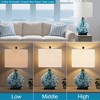 Maxax Blue Glass Table Lamp,Artistic Desk Lamp for Bedroom Nightstand, Living Room, Home Office,White Linen Shade, E26 Base, 3-Way 100W - 4 of 4