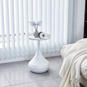 MAYEERTY White Metal Side Table, Small Sofa Table, Small Iron table, Nightstand for Living Room - 1 of 4
