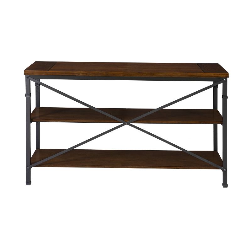 50&#34; Austin Industrial 3 Shelf Mixed Material Media TV Stand for TVs up to 40&#34; Light Brown - Linon, 6 of 11