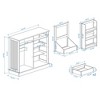 GlasFlength Decorative Storage Cabinet Kitchen Trash Free Standing Home Organizer with 2 Drawers and Tilt-Out Bin, White, 39.37"*13.77"*35.43" - 3 of 4