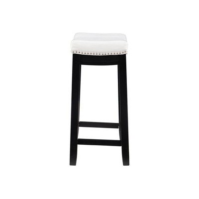 Claridge 51.5'' Black Counter Height Dining Set with White Faux Leather Chairs