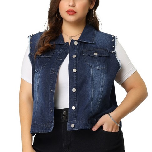 Womens denim shop vest target