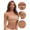 INSPIRE CHIC Women's Front Closure Strapless Wirefree Bandeau Non-Slip Tube Top Bras - 3 of 4