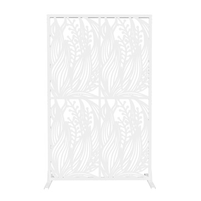 DSVIMOY Patio Privacy Screens, Privacy Screens with Free Standing, Decorative Privacy Screen for Balcony, White, 45.3"*15.8"*72"