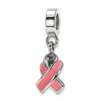 Black Bow Jewelry Sterling Silver Enameled Awareness Dangle Bead Charm