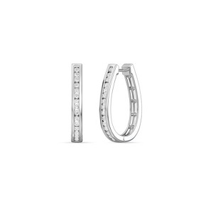 Gilded Lab-Grown Diamond Channel Set Hoop Earrings for Women in 925 Sterling Silver and 14KT Yellow Gold-Plated | 1/4, 1/2, 1 Carat Total Weight - 1 of 4