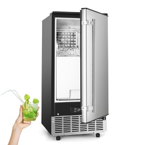 Simzlife 80 Lbs. Commercial Ice Maker, Stainless Steel, Silver - 1 of 4
