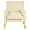 Mid Century Modern Accent Chair with Tufted Back and Solid Wood Legs,Polyester Upholstered Armchair for Living Room or Bedroom-Koiai - 2 of 4