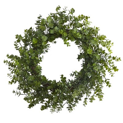 Nearly Natural 24” Eucalyptus Artificial Wreath